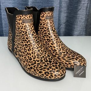 HP🎉 London Fog Leopard “Piccadilly” Rain Boots NWOT